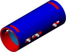 le sur-cylindre avec orifices &eacute;chappement et admission